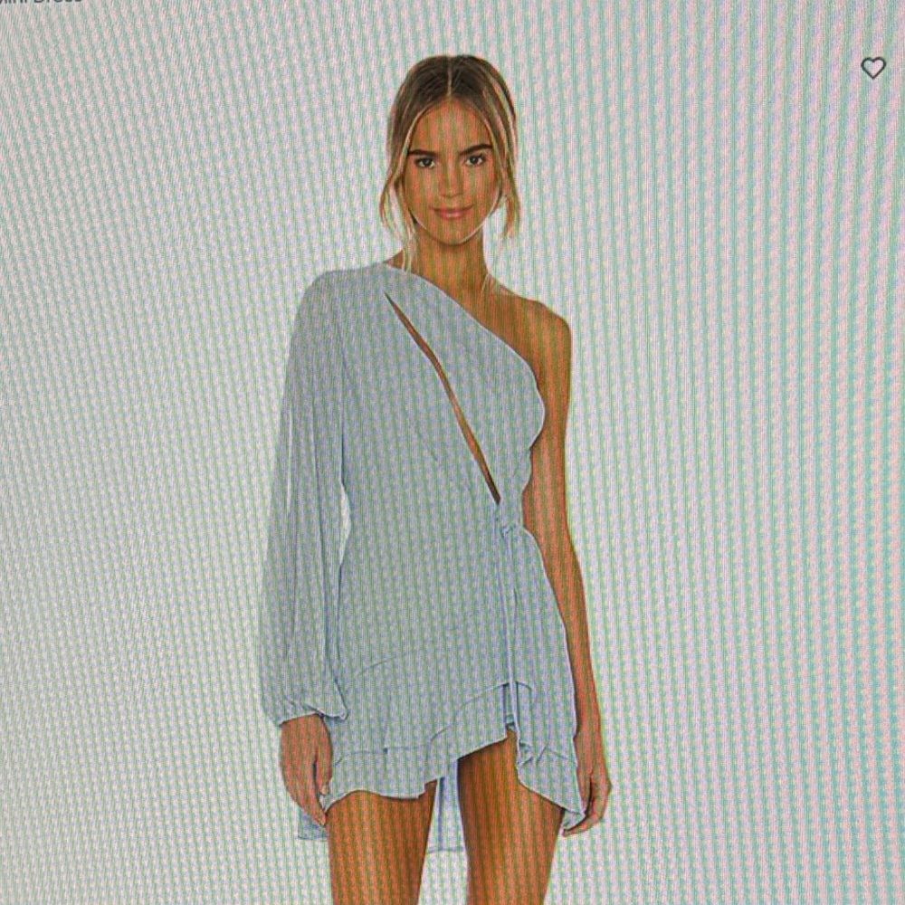 Blue one shoulder dress